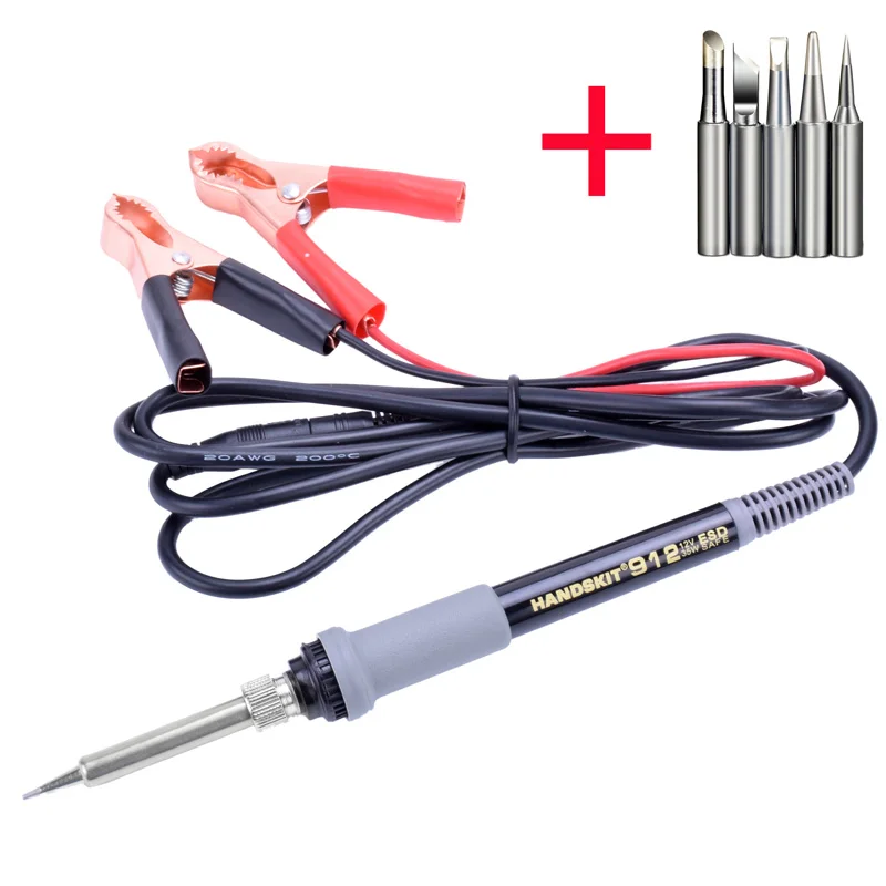 ebakey Soldering Iron DC12V / 35w Car Battery Low Voltage Electrical Soldering Iron Head Clip Portable Soldering Iron rework station Welding Equipment