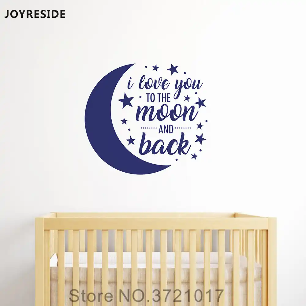Joyreside Quote I Love You To The Moon And Back Baby Wall Decal