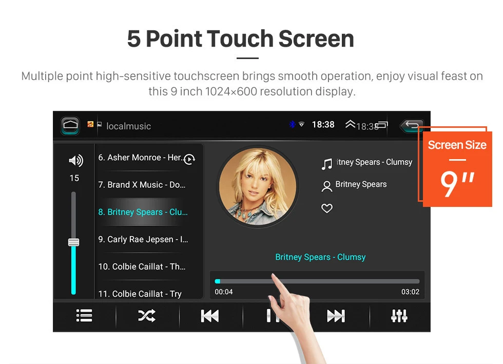 Best Harfey 9 inch Android 8.1 HD Touchscreen for Chevy Chevrolet SPARK 2018 Buetooth GPS Navi Head unit auto radio with AUX WIFI 5