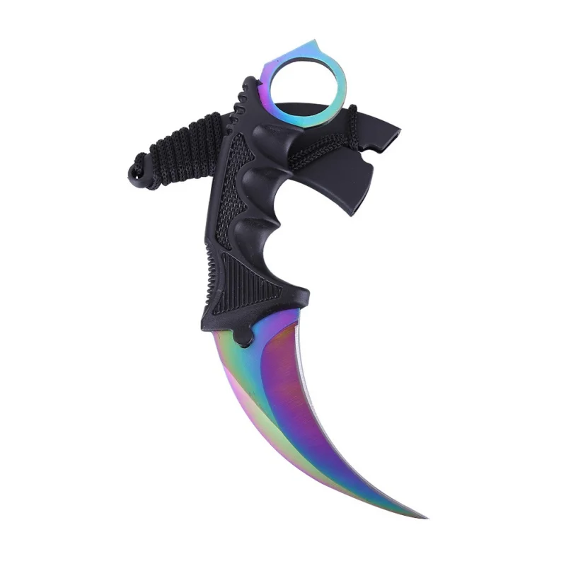 

Stainless Steel Fixed Blade Karambit Knife Survival Camping Hunting Tactical Knife With Strap with sheath Non-folding knives