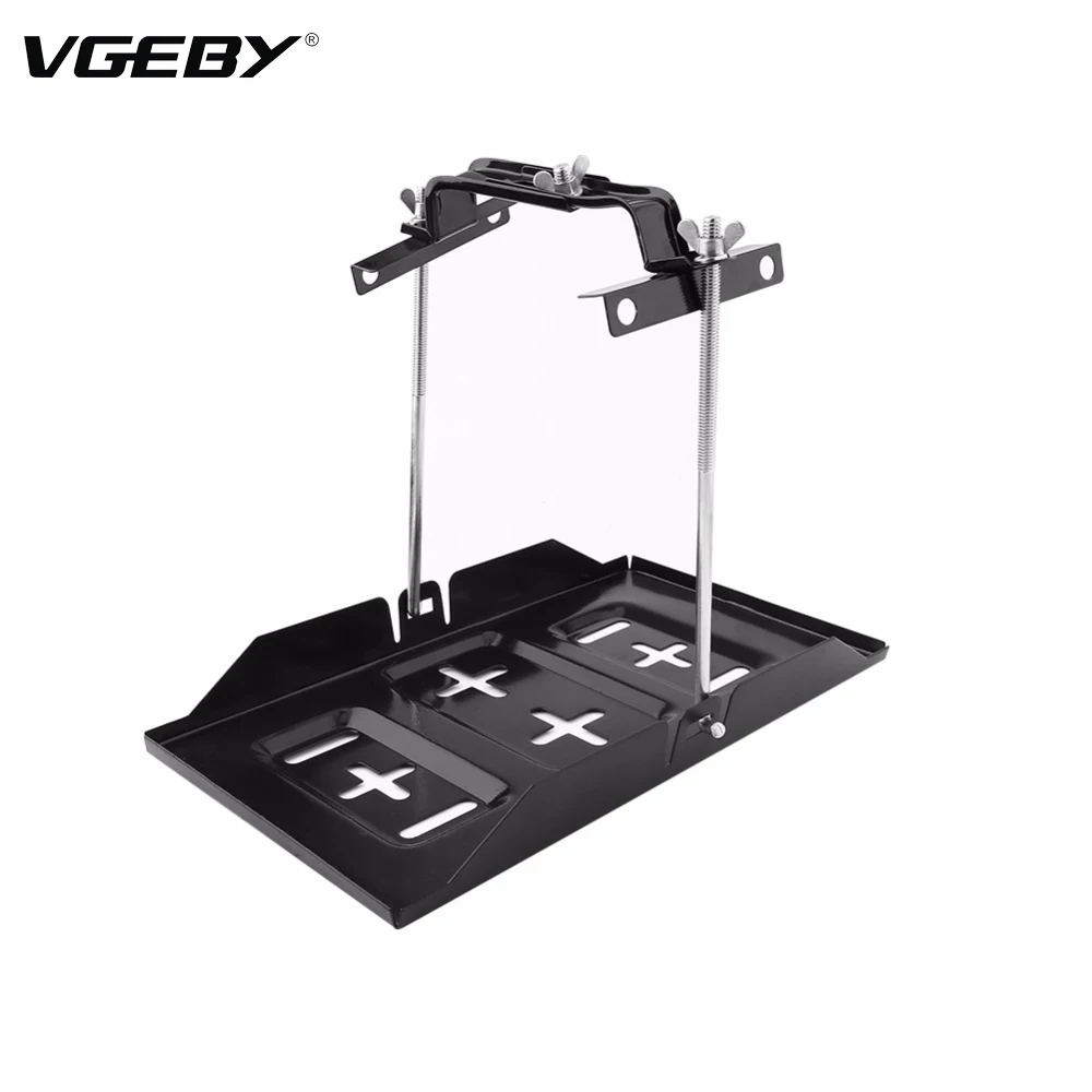 Black Car Battery Tray Holder Hold Down Clamp Kit For Automotive Marine Use