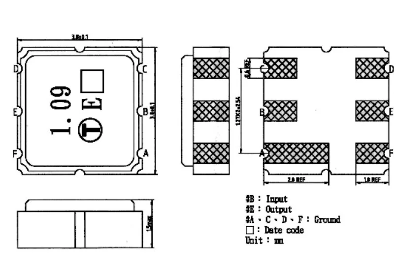 10 шт./лот TA1090EC TA1090 пильный фильтр 1090 МГц SMD