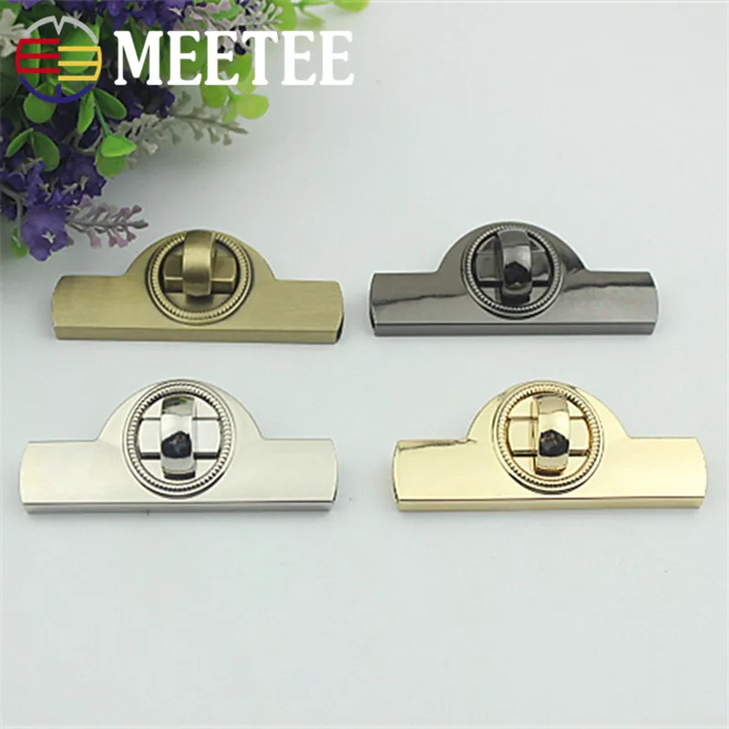 

MEETEE 2pcs Free Shipping arch metal Lock Handbag buckle ring pull twist lock Bag lock hardware Accessories ZK515