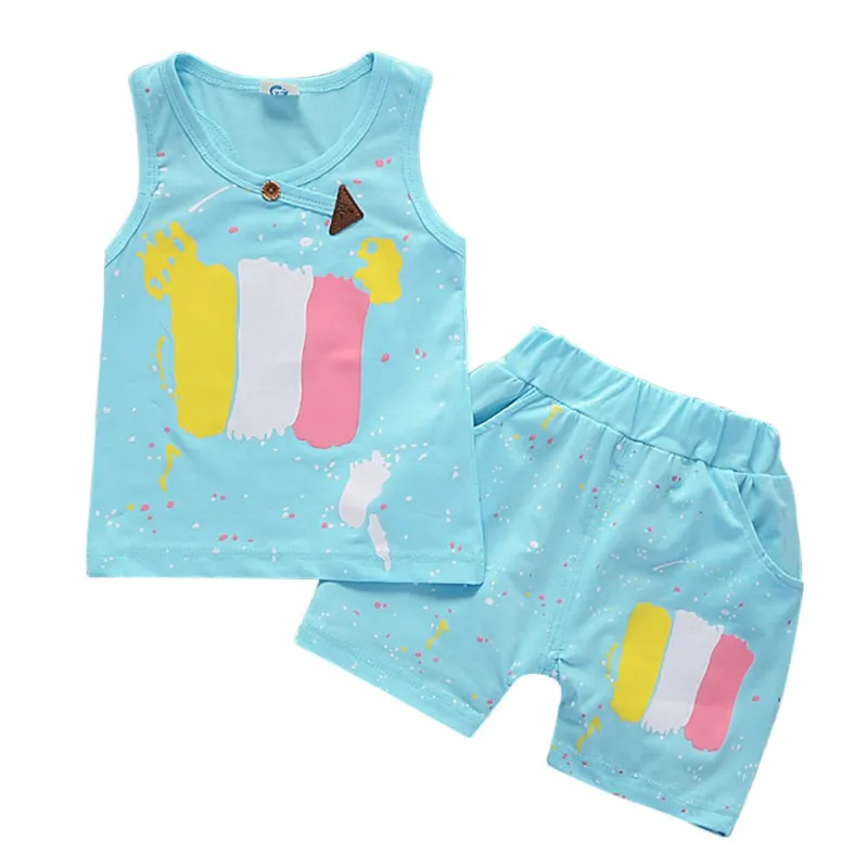 Baby Boy Clothes Summer 2018 New Printed Baby Boy Girl Clothing Set Cotton Baby Clothes Sets Short Infant Kids Clothes 2pcs