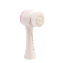 1 шт. двухстороннее Силиконовое очищающее средство для лица 3D Чистка Стирка при вибрации Массажная щетка отшелушивающее средство для удаления прыщей и угрей