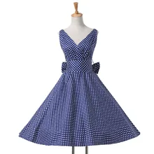 Womens summer dresses 2016 summer plus size Maggie Tang 50s Vintage Retro robe vestidos Pin up Swing Polka Dot Rockabilly Dress