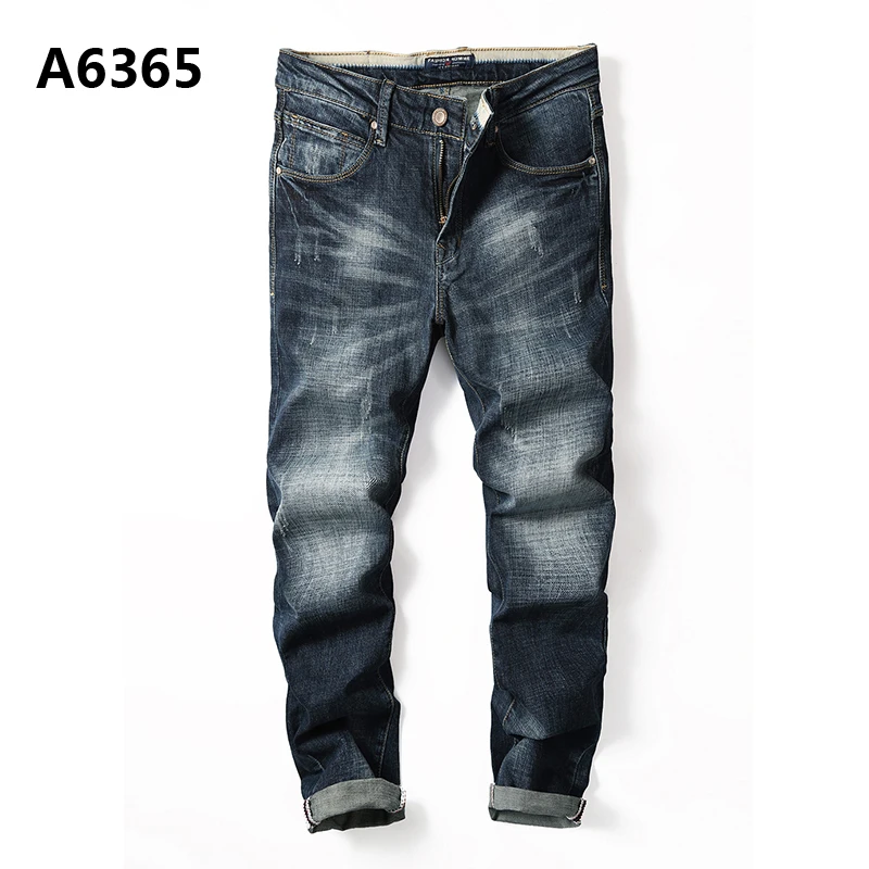 

Waterwashed Denim Overalls Men High Grade Casual Style Scratch Jeans Masculino Brand Clothing Distressed Mens Jeans 28-40 A6365