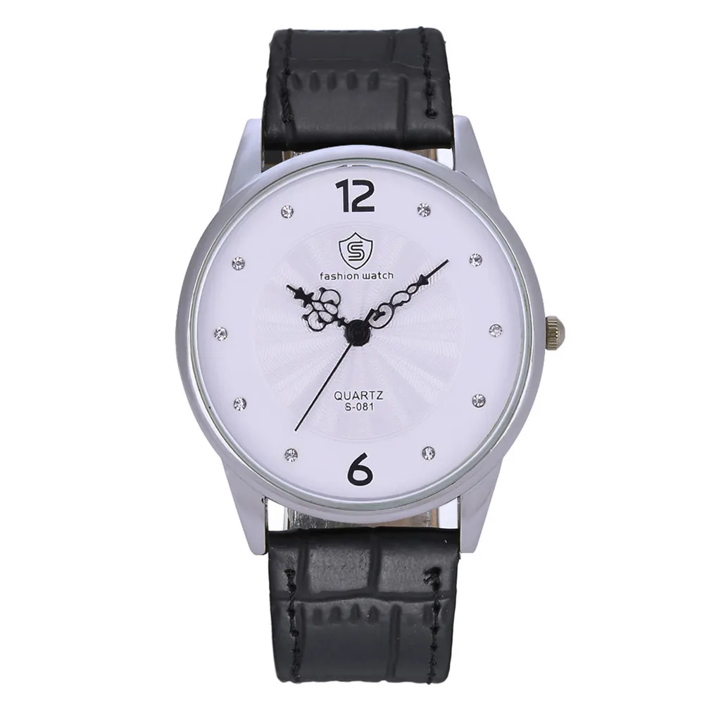 Роскошные для мужчин большой циферблат модные часы для мужчин черные wo часы кожа Повседневное наручные часы, горячая Распродажа C501 - Цвет: A