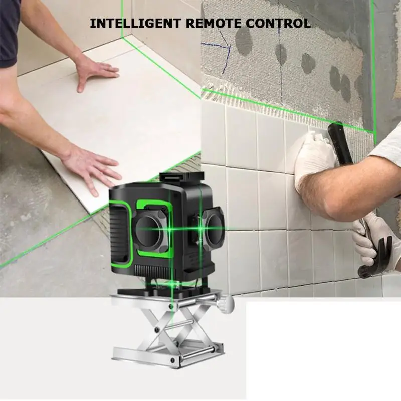 12 Lines 532nm Green Light Laser Level with Bracket Rays 3D IP54 Laser Level Self-Leveling 360 Degree Level Instrument