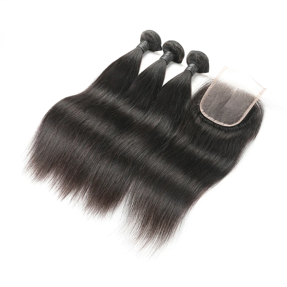 Hair Villa Peruvian Straight Human Hair 3 Bundles Hair Weave With Closure Straight Hair Bundles With Closure Remy Hair Weave (11)
