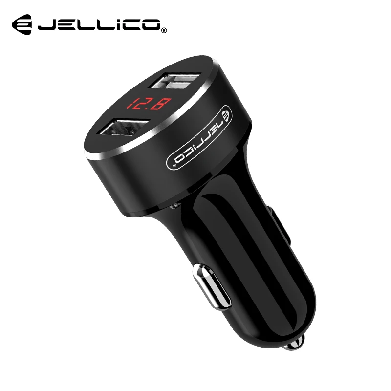 

Jellico Car Charger 5V 3.1A Fast Charge With LED Display for Samsung Universal Dual Usb Phone Car-Charger for iPhone Tablet