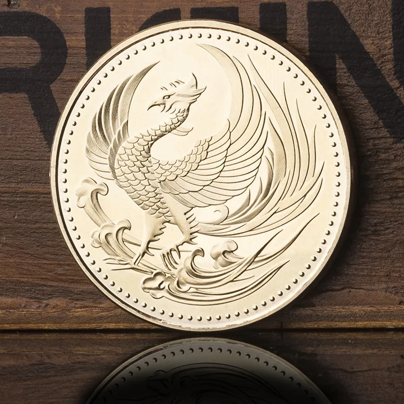 

Legend Of The Ancient Ruizuo Phoenix Gold-Plated Commemorative Coin Auspicious Phoenix Emblem Totem Belief Memorial