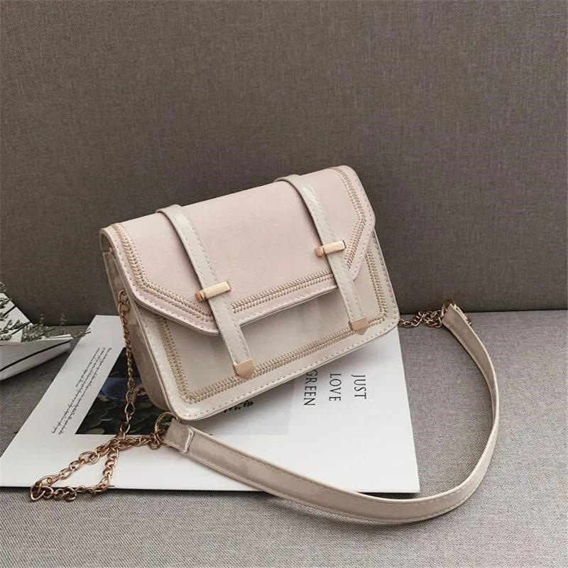 Винтажная дизайнерская сумка через плечо с клапаном, женская простая качественная сумка из искусственной кожи на цепочке, сумки-мессенджеры для леди, сумки через плечо с ремнем и замком