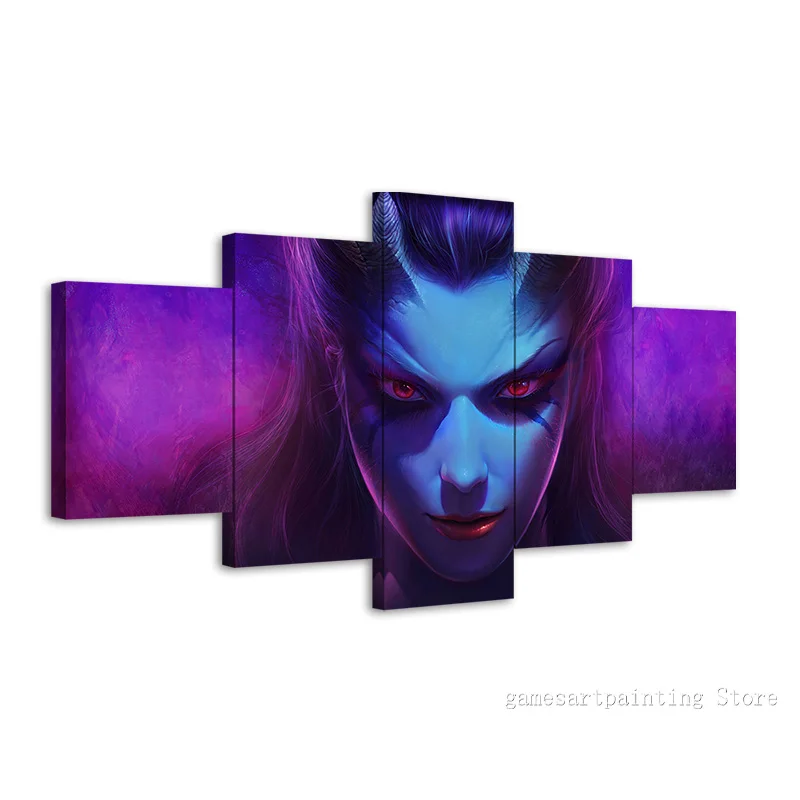  5 Piece DOTA 2 Akasha Game Poster Artwork Painting Wall Picture for Living Room Decor The Queen of 