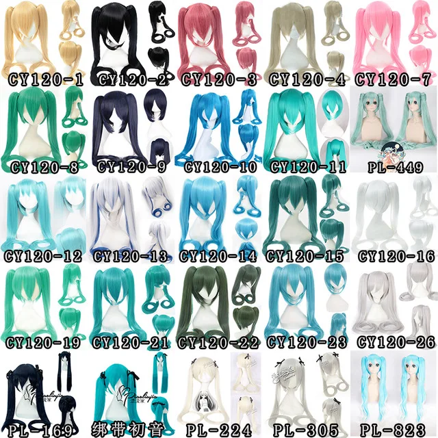 

Teenages Personality Cosplay Vocaloid Miku Wig 26 Colors Synthetic Hair Purple Color Long Pony Anime Zakura Cosplay Wig Retail