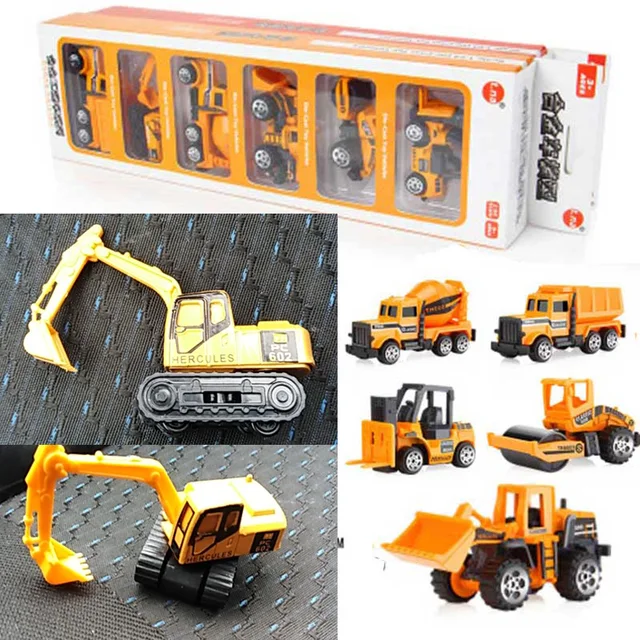 6PCS/Set Baby Engineering Cars Toy Boys Girls Imitation Inertial Engineering Car Children Toy Alloy Excavator Gift 2018 New Toy 1