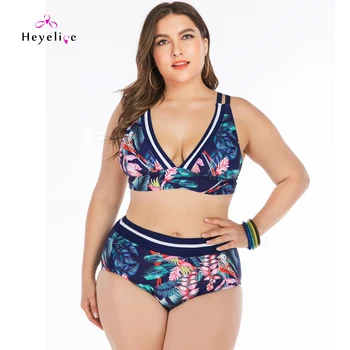 

Plus Size Swimwear Women Bikinis 2019 Mujer High Waist Bikini Push Up Bathing Suit Sexy Beachwear New Women Plus Size Swimsuits