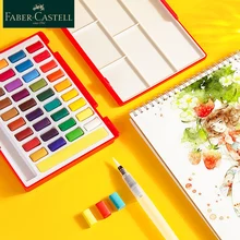 Faber Castell воды Цвет Краски 24/36/48, набор, Одноцветный Рисование акварелью набор коробка яркие Цвет Портативный воды Цвет пигмент