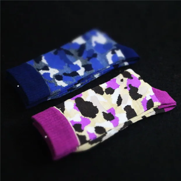 PEONFLY Long Canister Men cotton Camouflage happy funny Tide Socks calcetines meias masculino 1pairs