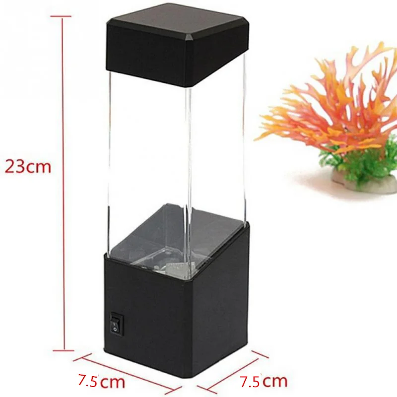 Chiclits Mini Aquarium Night Light Bedside Table Motion Jellyfish Lamp LED AquariumTank Colorful Decorative Lights For Kids Gift (11)