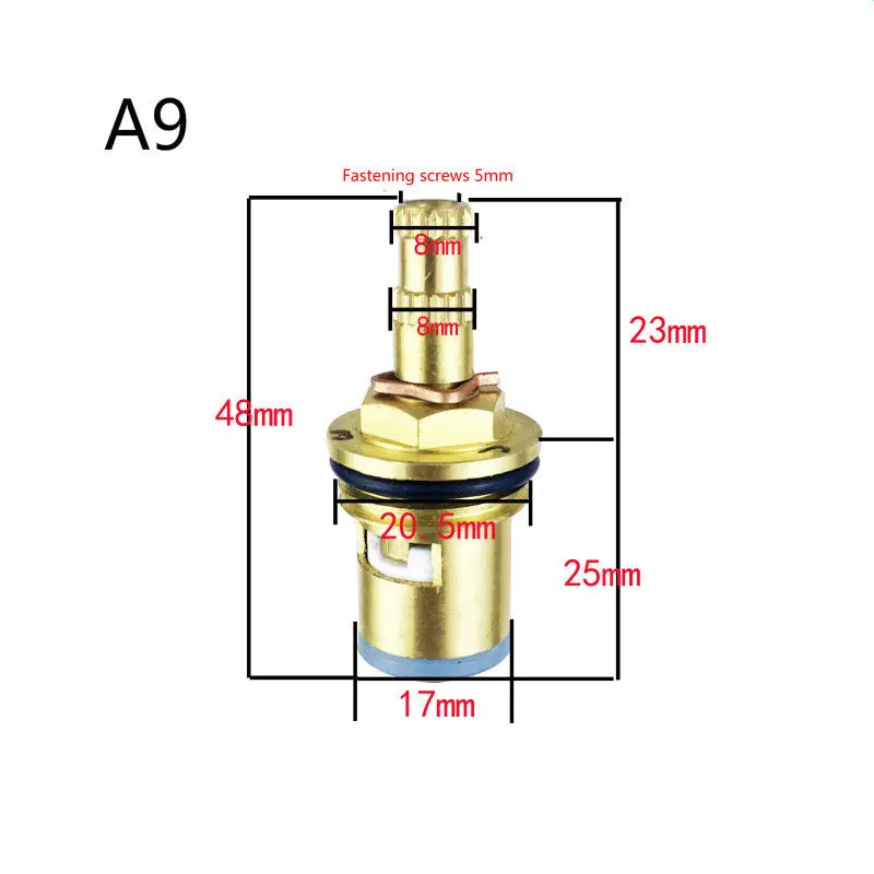 1 шт. Керамический дисковый кран картридж медный излив Замена воды Смеситель кран внутренний клапан ядро четверть оборота 1/2