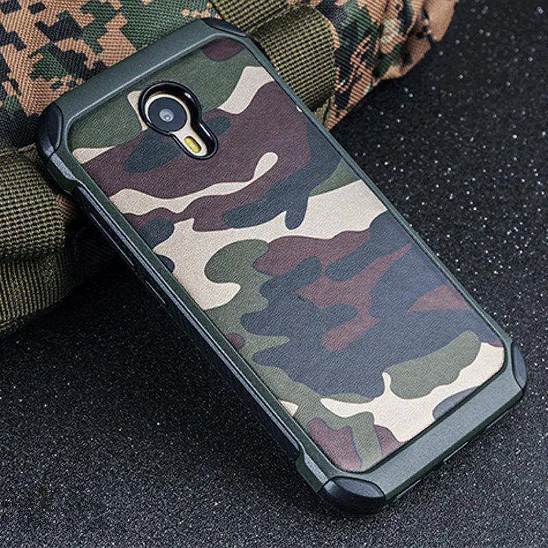 

High Quality Army Camo Camouflage Pattern back cover Hard Plastic TPU Armor Anti-knock protective case For Meizu M3 Note