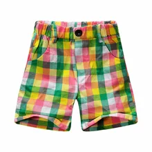 Мода малыш мальчик плед шорты с хлопком ткани 17BS01 C