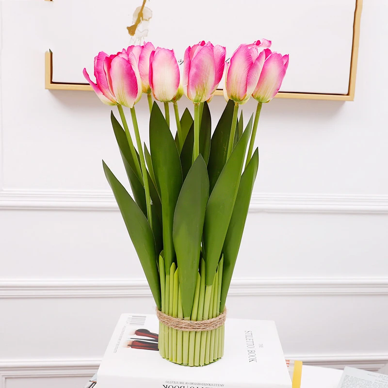 Fiori Artificiali Tulipani In Vaso Ceramica – Altezza 30 Cm, Pianta Finta Realistica Per Decorazione Casa, Soggiorno, Tavolo, Davanzale - 4