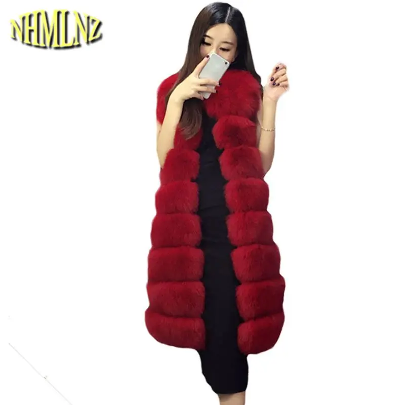 Élégantes Veste Color Green Manteau Fausse 2019 dark Gray true Black Long Sans Gilets Mode Wine Hiver Fourrure Manches Patchwork red Moyen En De Femmes dark Nouvelles Wun898 ZqY6SwYR