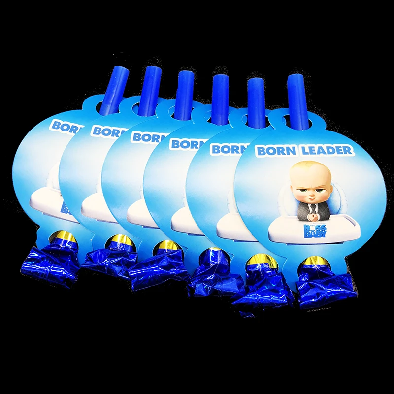 

6pcs/lot Baby Boss blowouts kids birthday party decorations Baby Boss blowouts little Boss theme party noise maker
