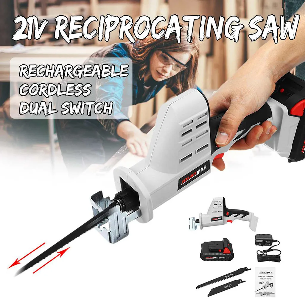 

Portable Charging Cordless Electric Li-Ion Reciprocating Saw Wood Tool MAX 21V designed for cutting wood and metal#19715