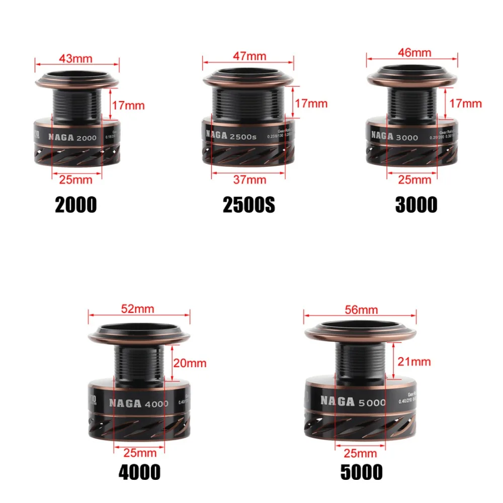 Рыболовная катушка SeaKnight NAGA II 5 2: 1 спиннинговая 2500S 2000 3000 4000 5000 металлический