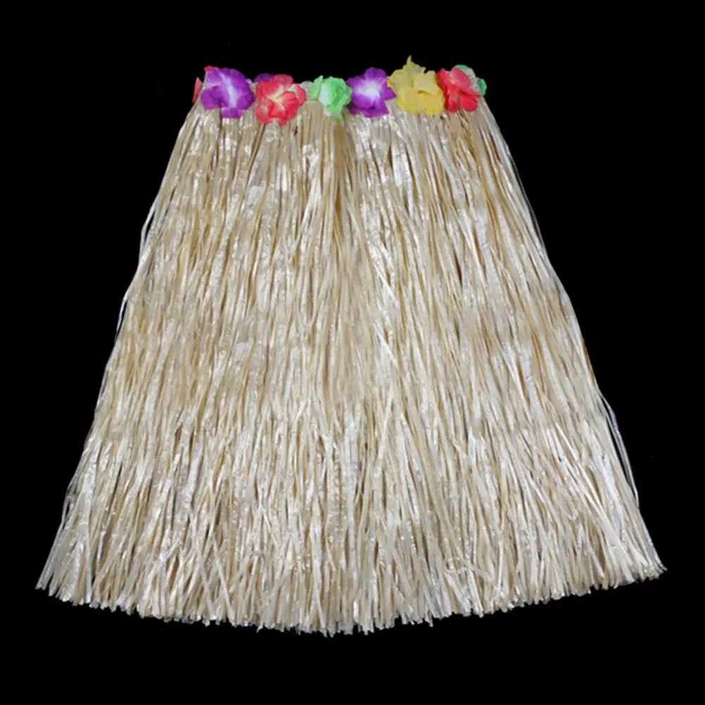 Гавайский костюм Пластик волокон Для женщин травы юбки Юбка для танца \"хула\" с цветком женская одежда до Черлидинг 10 цветов