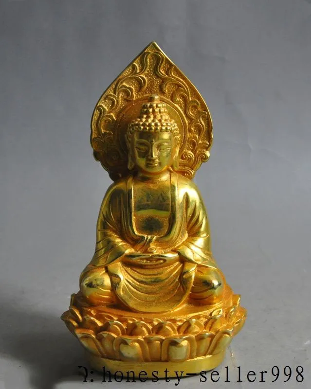 

tibet buddhism fane bronze gilt seat lotus sakyamuni Tathagata Buddha statue