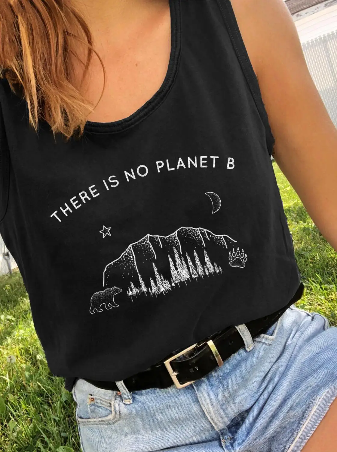 

there is no planet b Tank cotton women fashion undershirt singlet aesthetic vintage street style sleeveless garment fit top tee