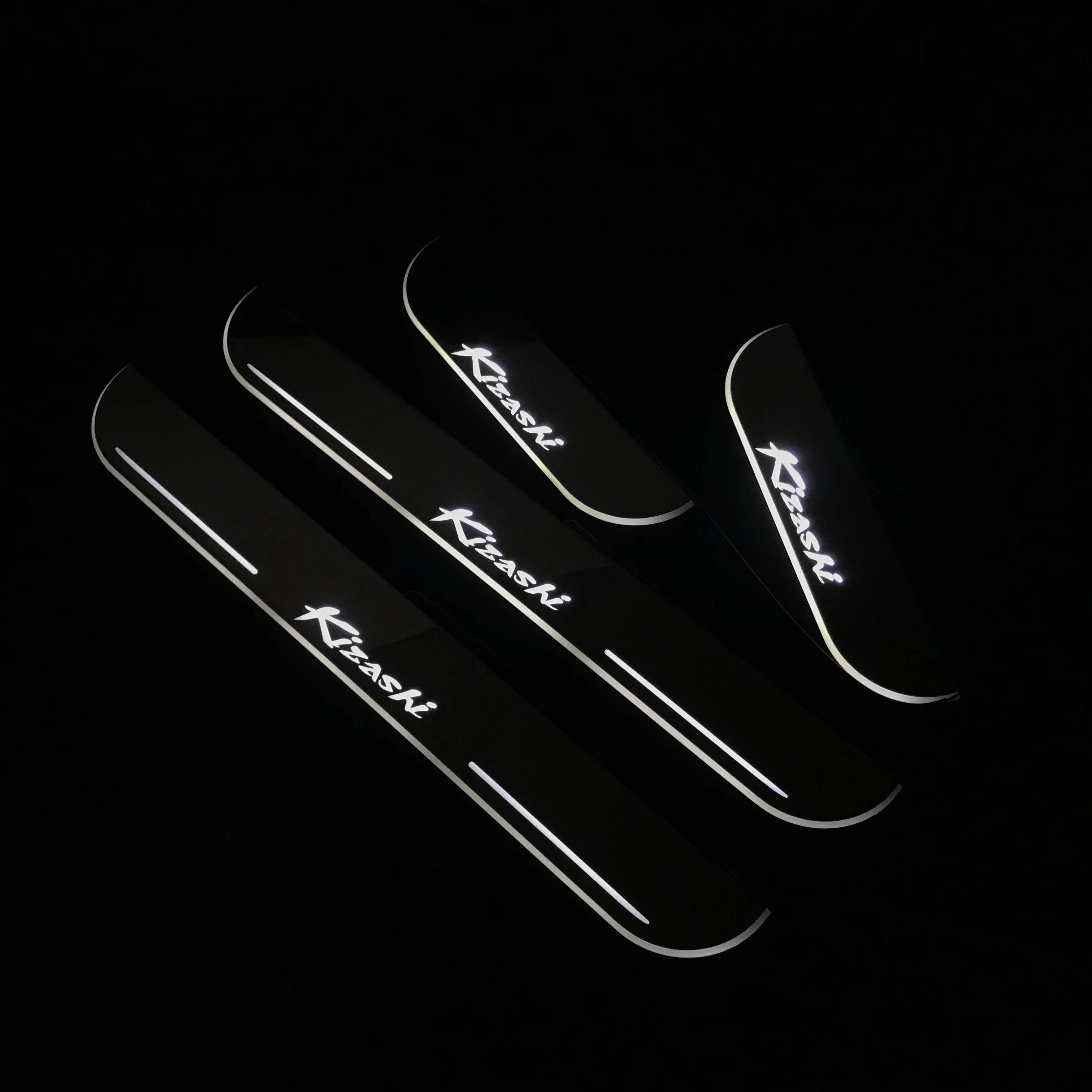RQXR led движущиеся двери потертости для Suzuki Kizashi динамический порог пластина плоская подкладка наложения потока/фиксированный свет, 4 шт
