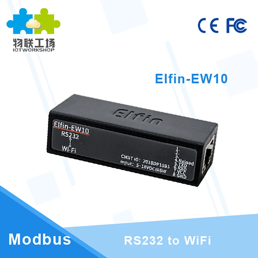 

RJ45 RS232 to WIFI Wireless Networking Devices Elfin-EW10 Smallest Serial Port Server Module Modbus TPC IP Telnet Protocol Q214