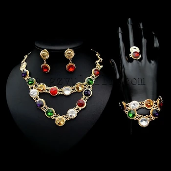 

Yulaili High Quality Fashion African Several Colour Cubic Zircon Ladies Costume With Crystal Four Jewelry Sets