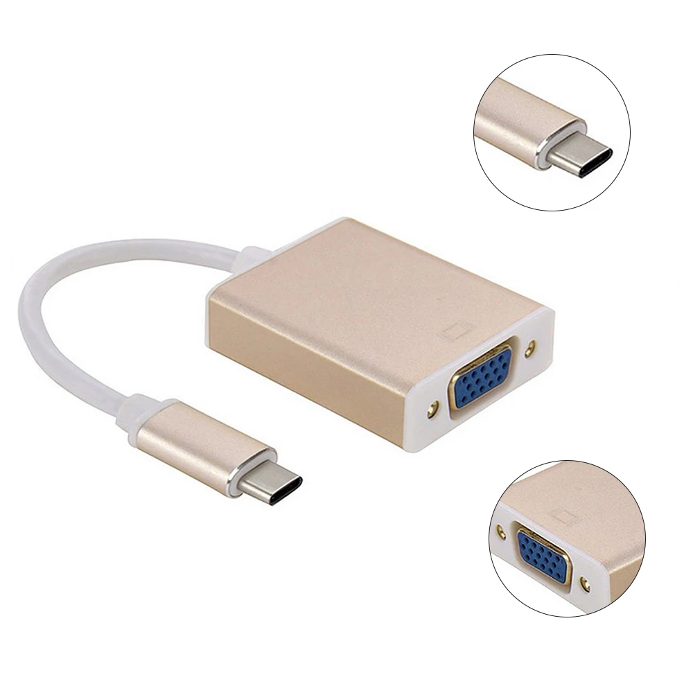 TUTUO USB 3 1 Тип C папа к VGA Женский конвертер разъем Кабель адаптер для Apple Macbook Chromebook