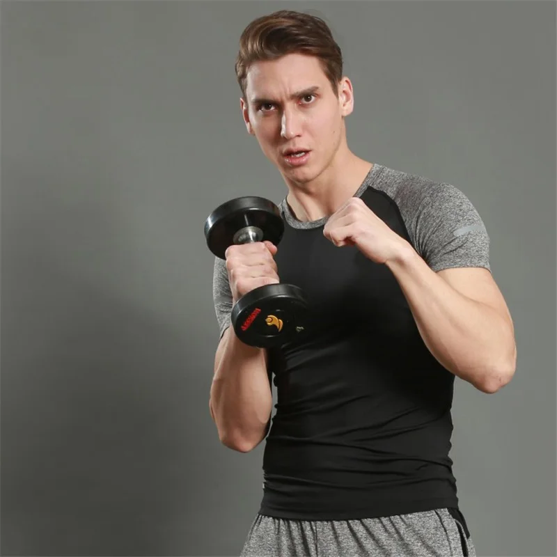New Fitness Compression Shirt Men Short Sleeve T shirt