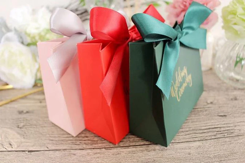 10 шт. новый подарок на свадьбу мешок банты конфеты мешок DIY шоколадная Подарочная коробка для печенья Рождественская Упаковка подарочные