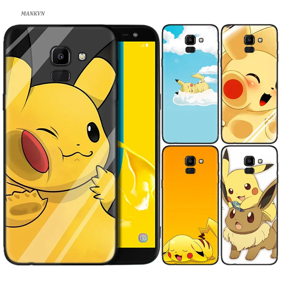 

Silicone Case For Samsung Galaxy J4 J6 A6 A8 Plus A7 A9 J8 2018 A5 2017 Soft Cover Shell Pokemons