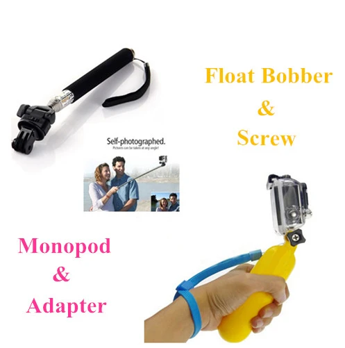 Набор аксессуаров для GoPro монопод + плавающий поплавок Крепление штатива черное