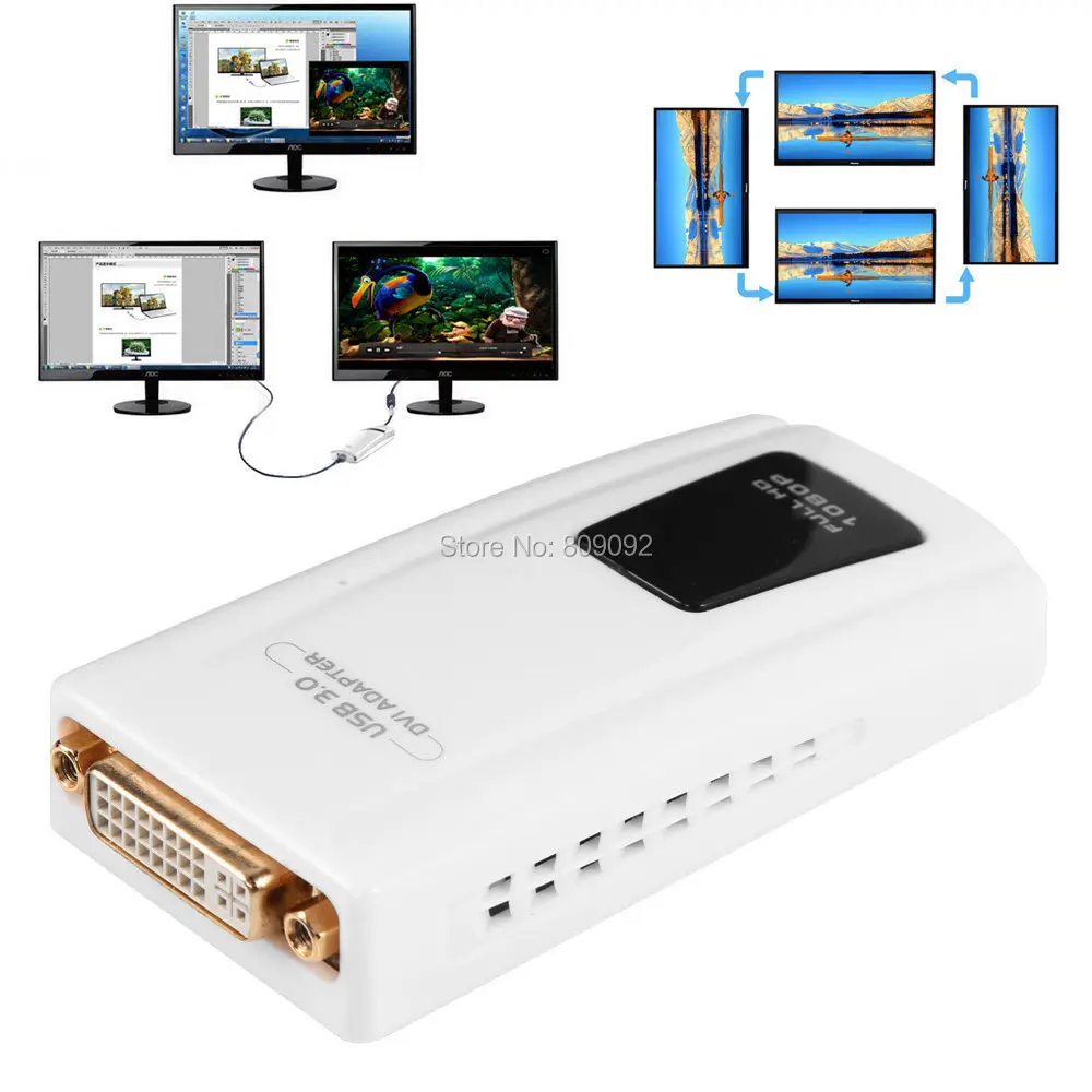 

USB3.0 to DVI/VGA/HDMI Multi Display Monitor External Graphic Converter Adapter PC USB 3.0 to HDMI 1080P For HDTV