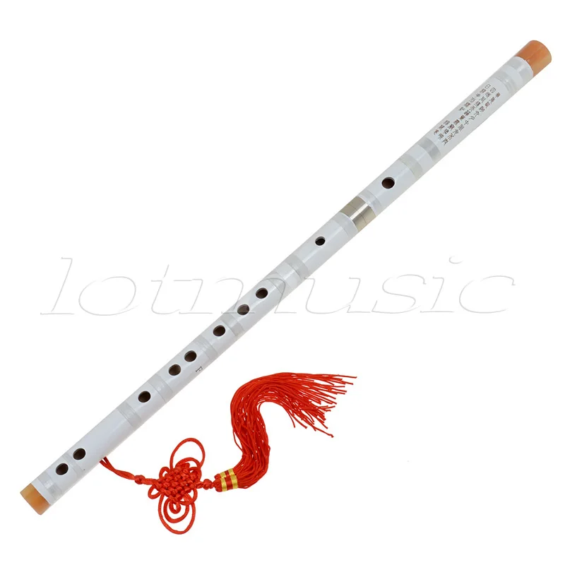 Flauta de Bambu Kmise Pintura Branca Tradicional Chinesa Dizi Pluggable f Chave Instrumento Musical - Image 3