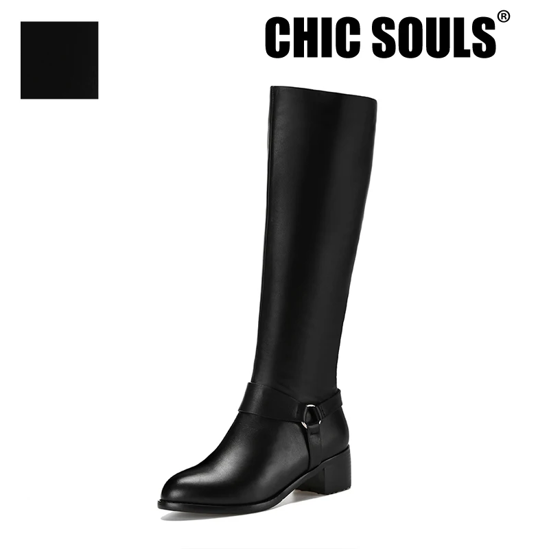 Plus la Taille Pas Cher Hiver Femmes Genou Haute Bottes pour Vente Véritable en cuir Mince