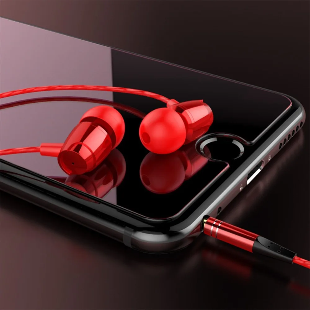 Hangrui New 3.5mm Metal In-ear Earphone For Phone Bass Sport Earphones With Microphone Headset Stereo For iphone Samsung Xiaomi (7)