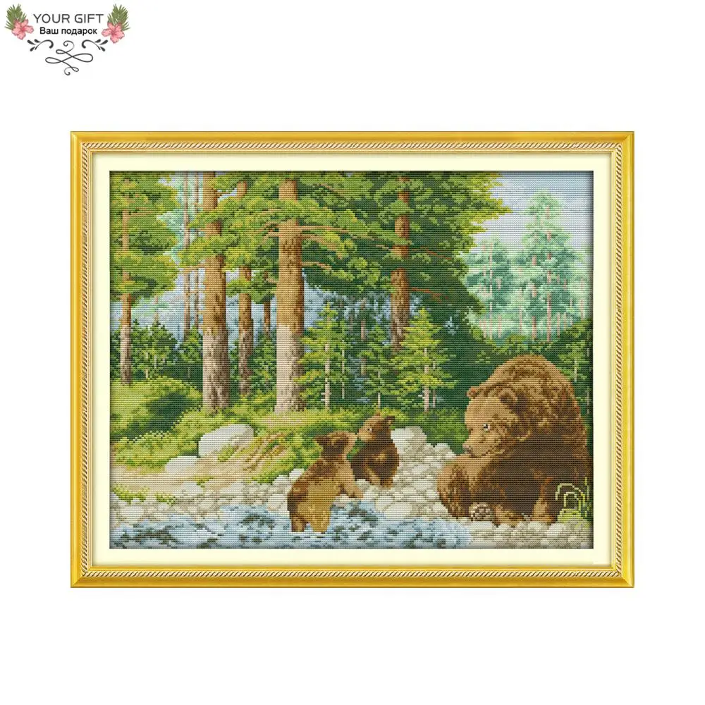 Forest deer counted cross stitch kit875x13 14 count
