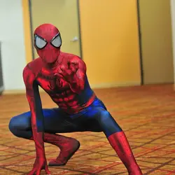 Хэллоуин для взрослых Костюмы Marvel лайкра Ultimate Удивительный Человек-паук костюм Косплэй маска объектив 3D печати