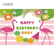 Laeacco Flamingo Stripe Fruit Flowers Grass Birthday Photography Background Customized Photographic Backdrops For Photo Studio Laeacco Flamingo Stripe Fruit Flowers Grass Birthday Photography Background Customized Photographic Backdrops For Photo Studio
